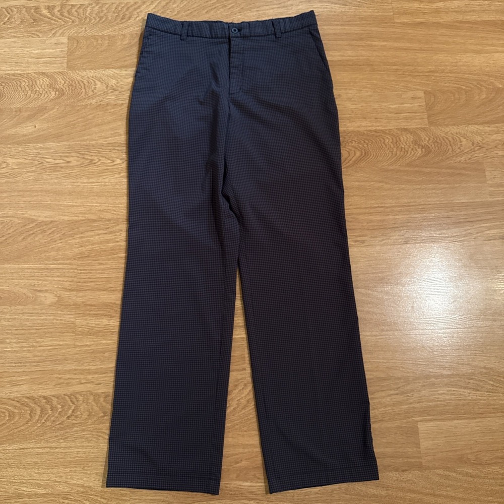 Nike Golf DRI-FIT Golf Pants Men's 33x34 (Act 33x32) Black Gray Plaid Stretch